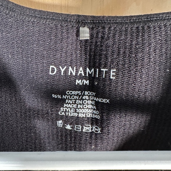 Dynamite, BLACK STRETCHY CROP TOP - Picture 3 of 5